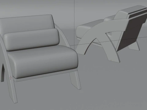 Cadeira com almofada relaxante de madeira 3D Modelo 3D