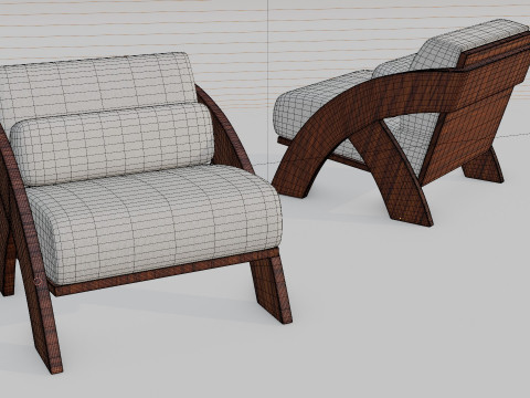 Chair with 3D wooden relaxing cushion 3Dモデル