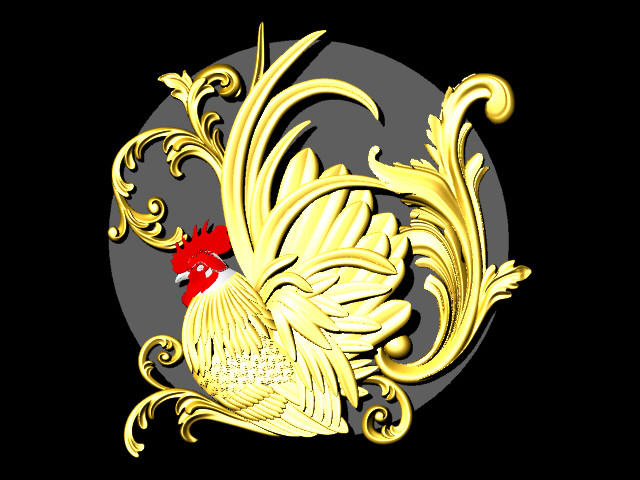 Ornamen Chicken 3D 모델 .c4d .max .obj .3ds .fbx .stl .blend