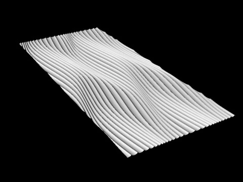 Panel Wave Texture 3D Model