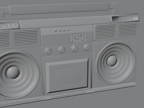 Retro Tape Recorder Magnetophone - Game Ready Modelo 3D