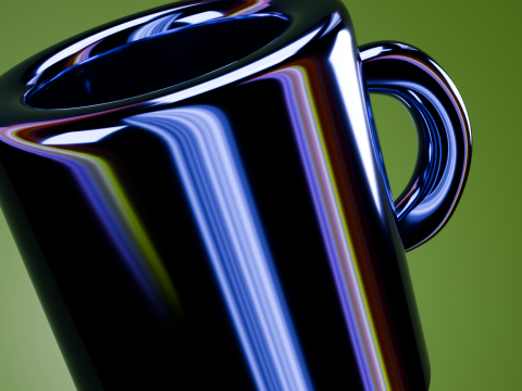 Animated Chrome Mug Shader - Low Poly PBR Blender GLTF FBX OBJ 3D 模型