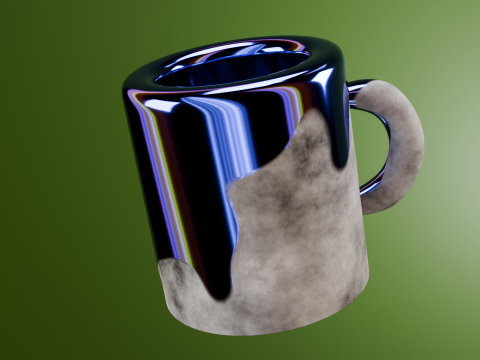 Animated Chrome Mug Shader - Low Poly PBR Blender GLTF FBX OBJ 3D 模型