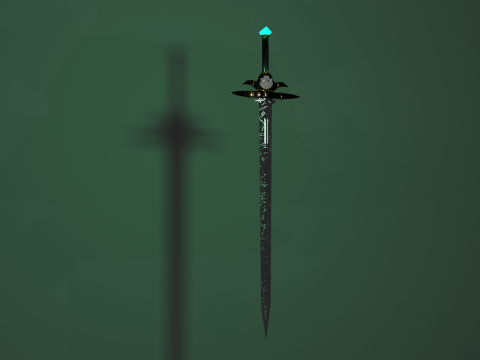 Stylized Sword of the Lich Glowing Fantasy Undead Weapon Game-Ready 3D मॉडल