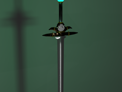Stylized Sword of the Lich Glowing Fantasy Undead Weapon Game-Ready 3D मॉडल