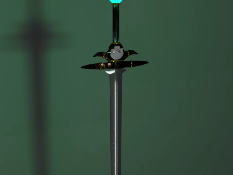 Stylized Sword of the Lich Glowing Fantasy Undead Weapon Game-Ready 3D Model