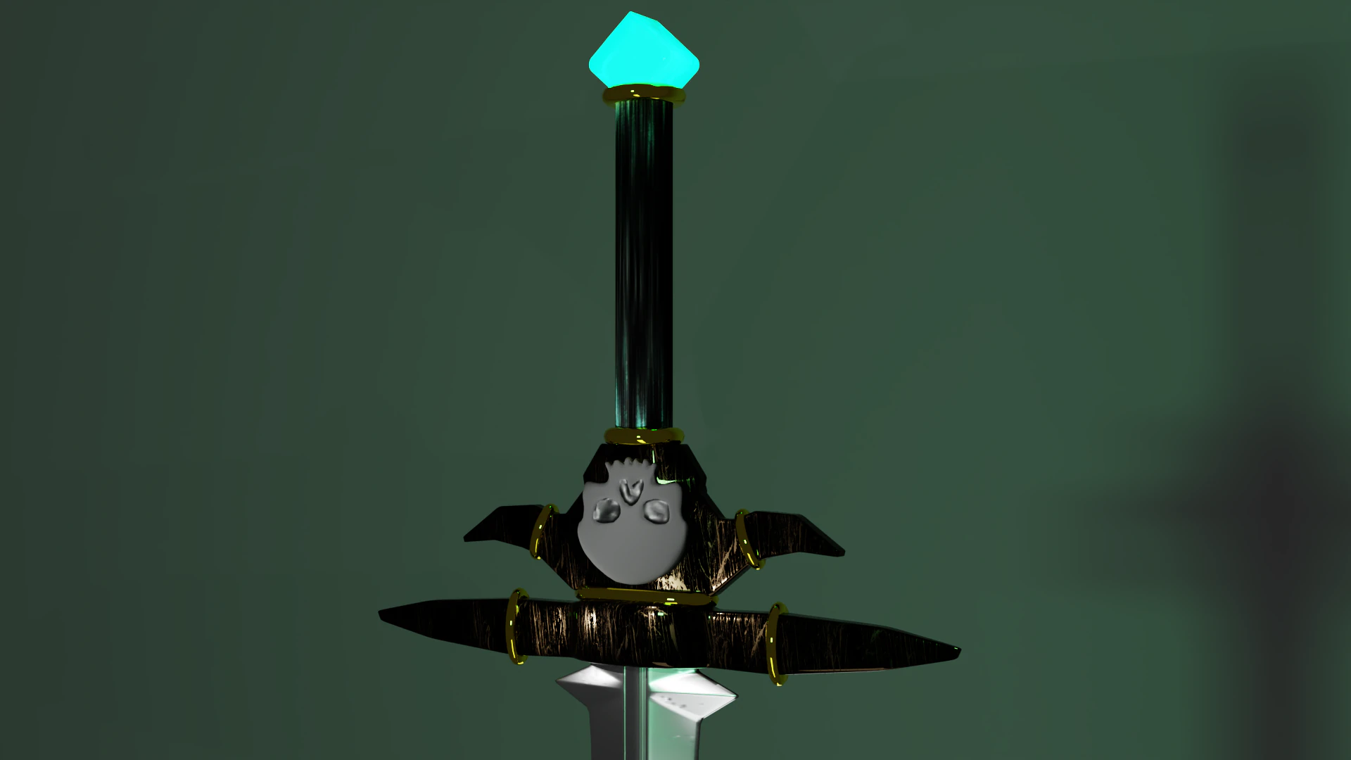 Stylized Sword of the Lich Glowing Fantasy Undead Weapon Game-Ready 3D Model .c4d .max .obj .3ds .fbx .stl .blend 