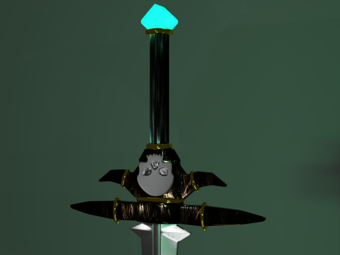 Stylized Sword of the Lich Glowing Fantasy Undead Weapon Game-Ready Model 3D