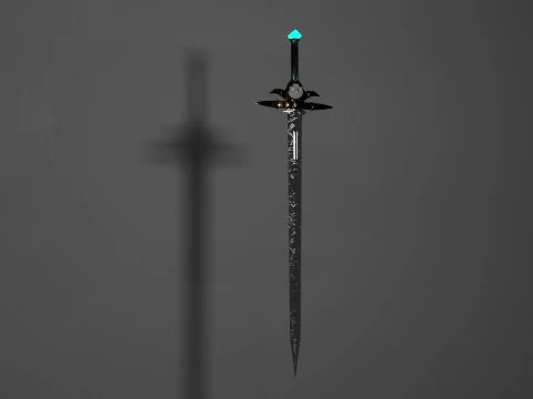 Stylized Sword of the Lich Glowing Fantasy Undead Weapon Game-Ready 3D Model