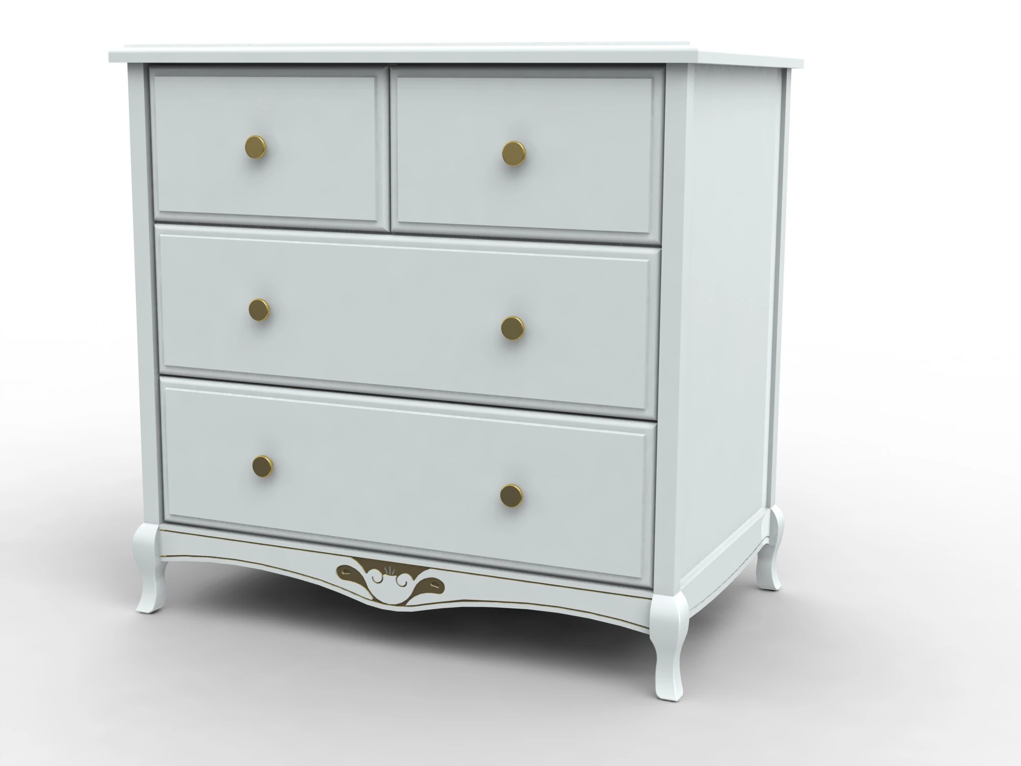 Classic Dresser 3D Model .c4d .max .obj .3ds .fbx .stl .blend 