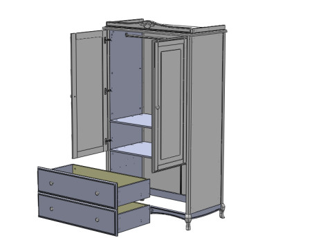 Wardrobe Classic 3D 3D Model
