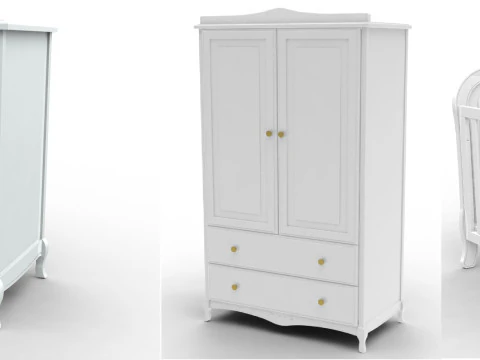 Ensemble chambre b&eacute;b&eacute; 3 pi&egrave;ces Modèle 3D