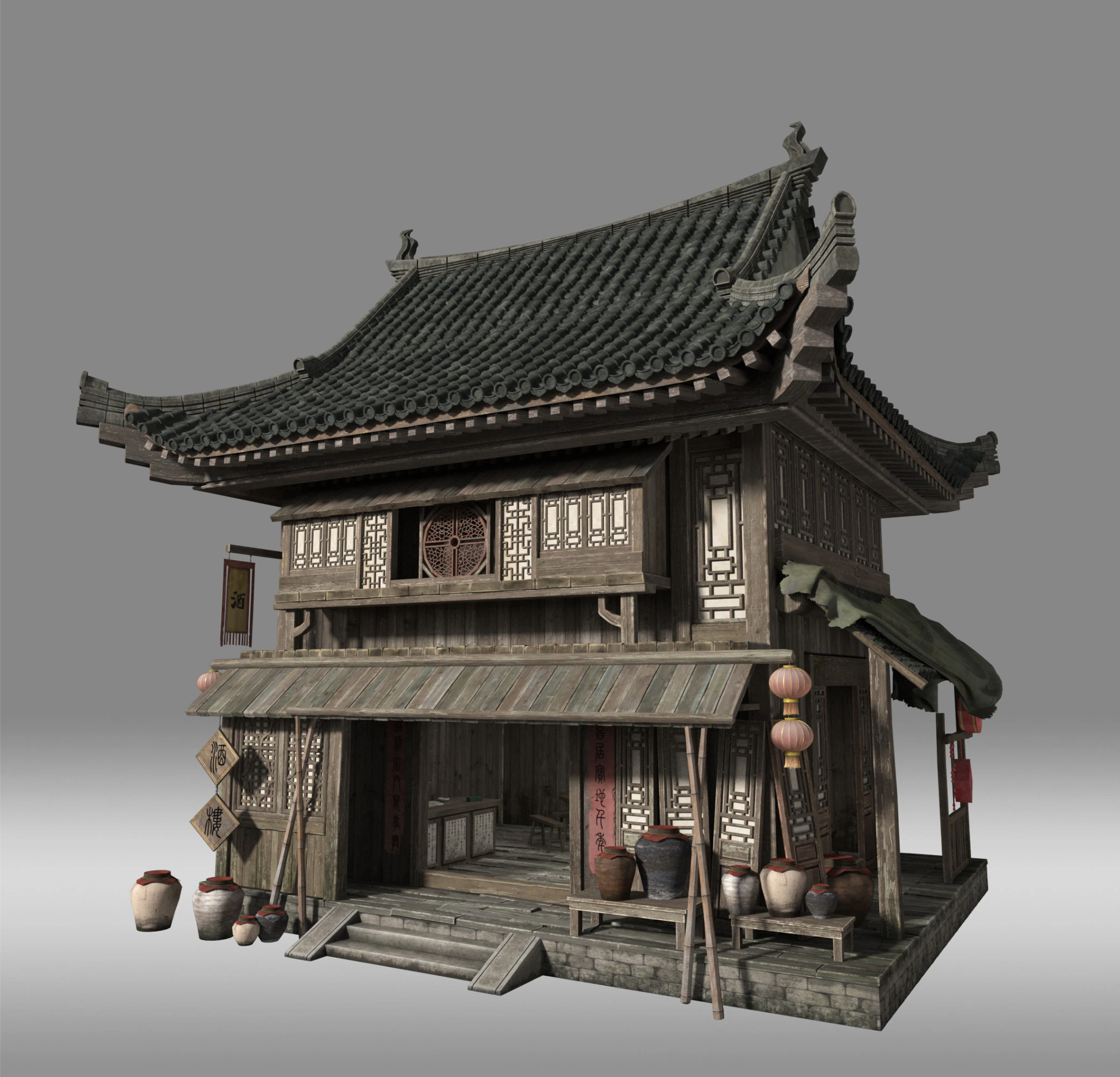 Ancient architecture 3D Model .c4d .max .obj .3ds .fbx .stl .blend 