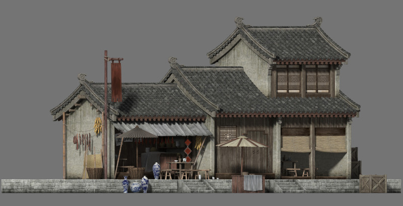 Ancient architecture 3D 模型 .c4d .max .obj .3ds .fbx .stl .blend 