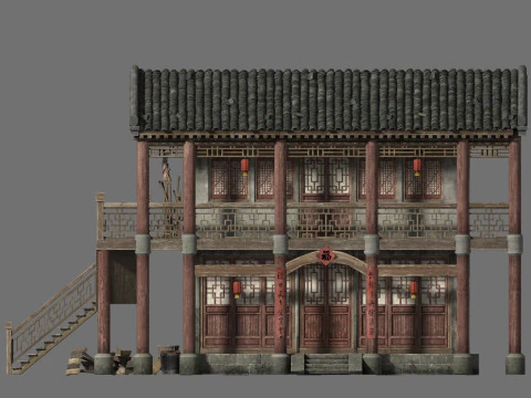 東部の古代建築 3Dモデル