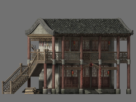 Eastern ancient architecture 3D Model