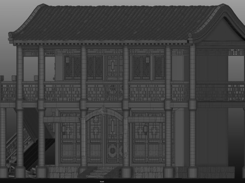 Eastern ancient architecture 3D Model
