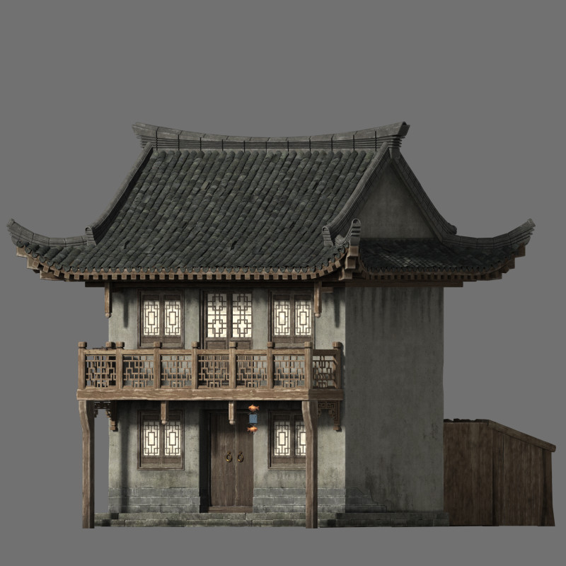 Asian Ancient Architecture 3D Model .c4d .max .obj .3ds .fbx .stl .blend 