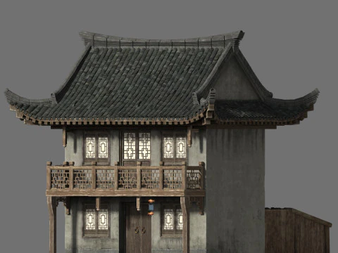 Asian Ancient Architecture 3D Model