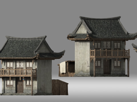 Asian Ancient Architecture 3D Model