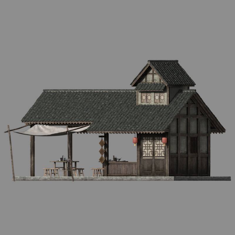 Ancient architecture Model 3D .c4d .max .obj .3ds .fbx .stl .blend 