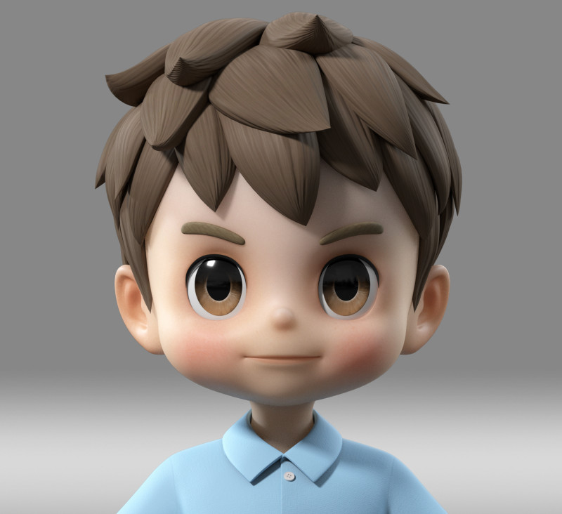 Cartoon boy kid child 3D Model .c4d .max .obj .3ds .fbx .stl .blend 