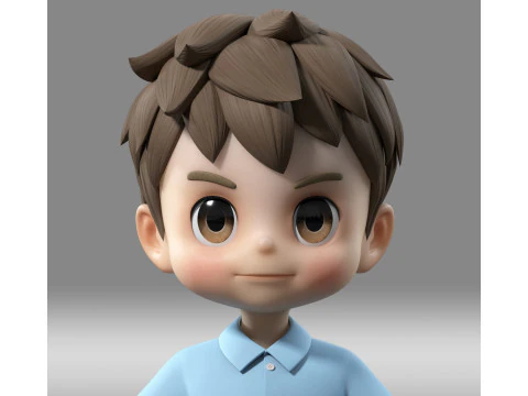 Мультфильм мальчик ребенок 3D Модель