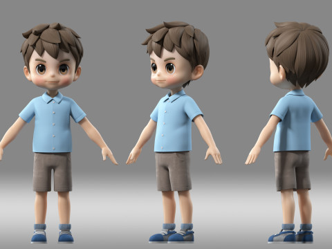 Cartoon boy kid child 3D Model
