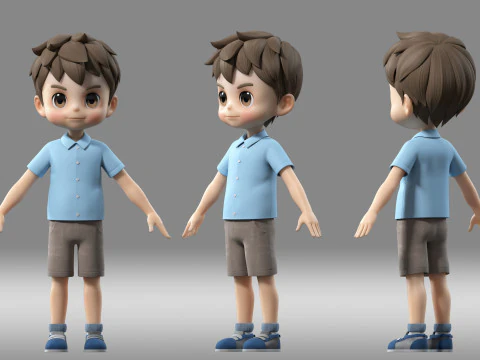 Cartoon boy kid child 3D Model