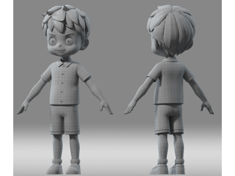 Cartoon boy kid child 3D Model