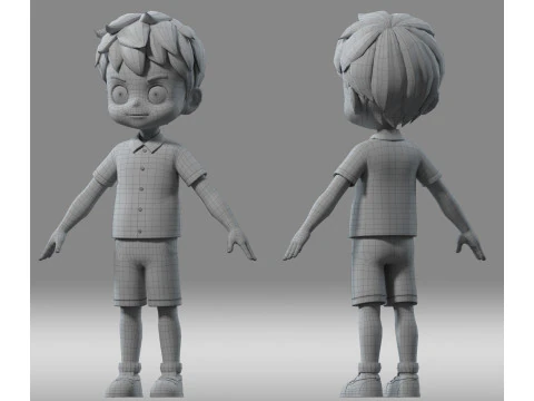 Cartoon boy kid child 3D Model