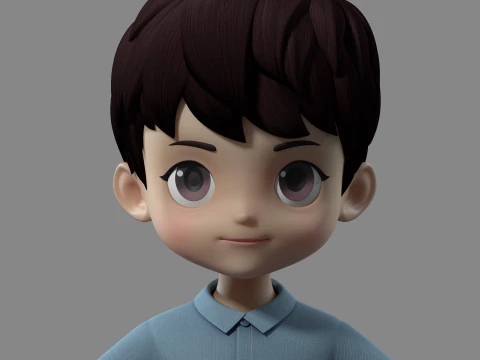 卡通男孩小孩孩子 3D 模型