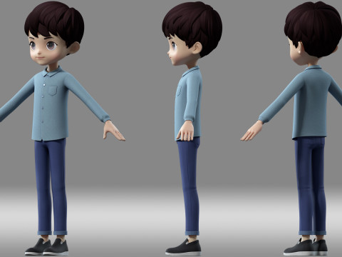 Cartoon boy kid child 3D Model