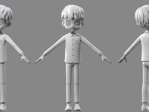 Cartoon boy kid child 3D Model