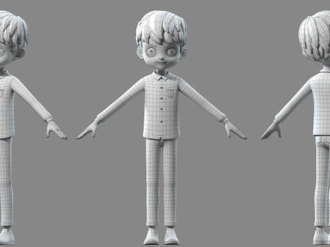 Cartoon boy kid child 3D Model