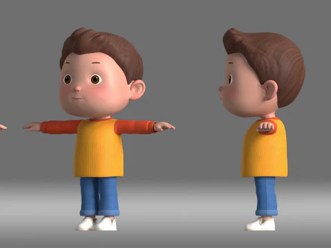 कार्टून लड़का बच्चा बच्चा 3D मॉडल