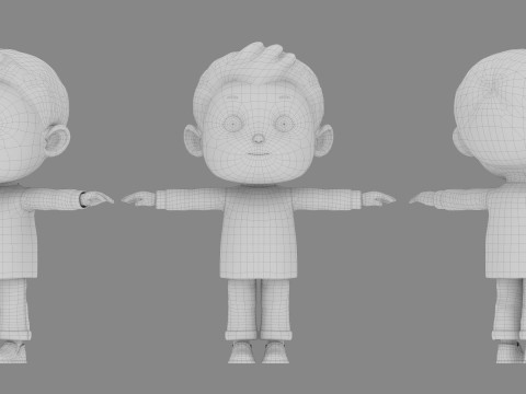 Cartoon boy kid child 3D Model