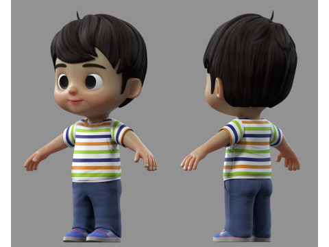 Cartoon boy kid child 3D-Modell