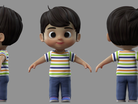 Cartoon boy kid child 3D Model