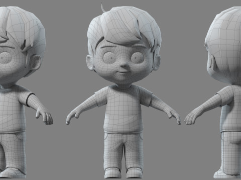 Cartoon boy kid child 3D Model