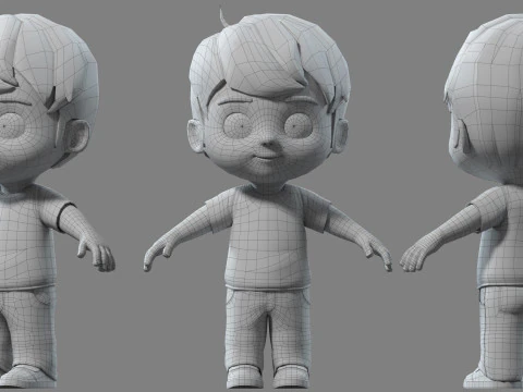 Cartoon boy kid child 3D Model