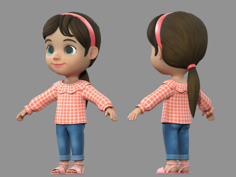 Cartoon boy kid child 3D-Modell