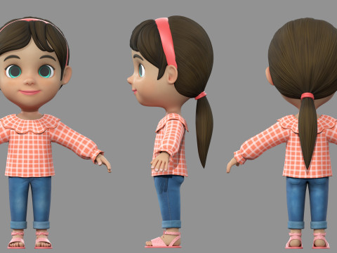 Cartoon boy kid child 3D Model