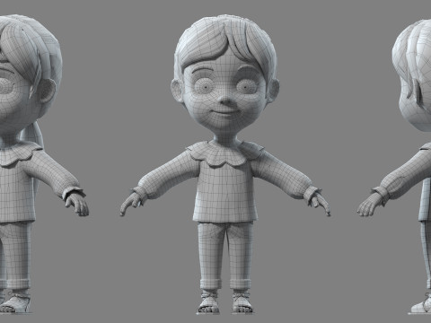 Cartoon boy kid child 3D Model