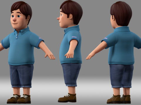 Cartoon man father 3D-Modell