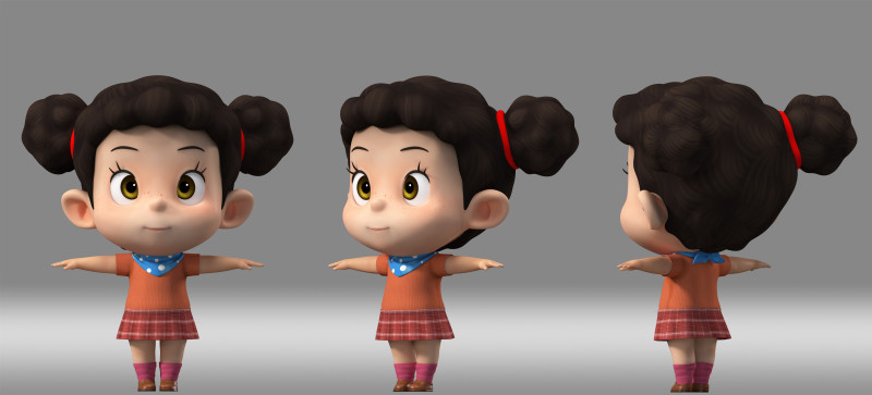 Cartoon girl kid child Modèle 3D .c4d .max .obj .3ds .fbx .stl .blend 