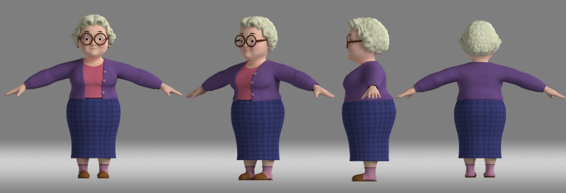 Cartoon woman 3D Model .c4d .max .obj .3ds .fbx .stl .blend 