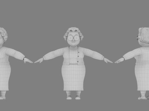 Cartoon woman 3D Model