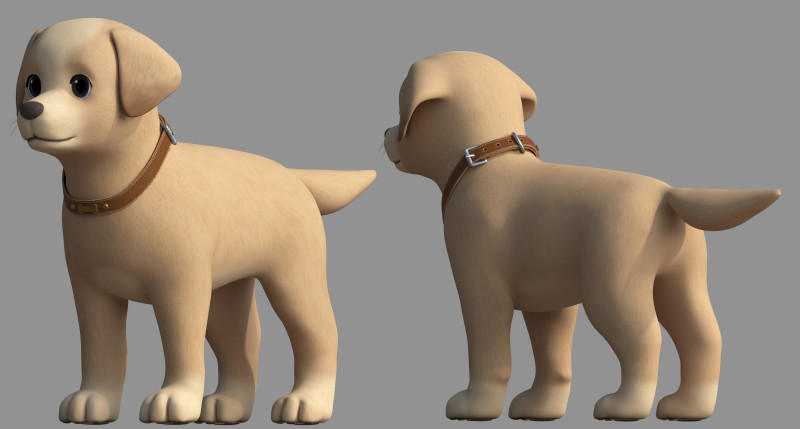 Cartoon dog 3D 模型 .c4d .max .obj .3ds .fbx .stl .blend 
