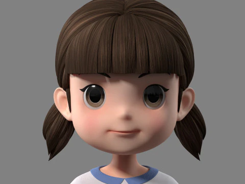 Cartoon-M&auml;dchen 3D Modell